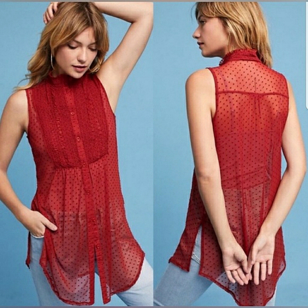 Anthropologie Vanessa Virginia Chiffon Tunic